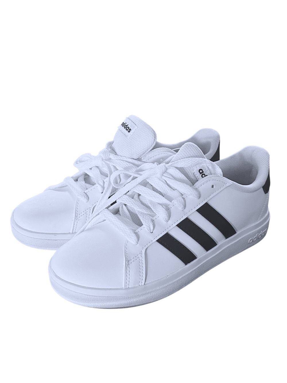 adidas Grand Court 2.0 K White and Black Low-Top Sneakers Kids 2 1/2
